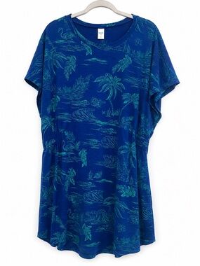 Oasis Blue Tunic with Teal Tropical Print
Plus Size OX